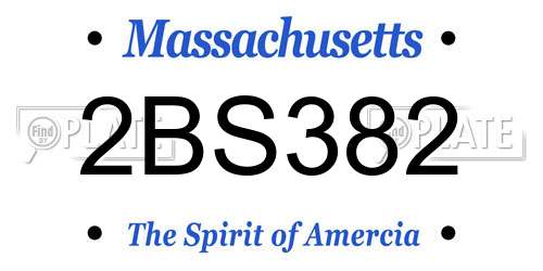 2BS382 Massachusetts License Plate