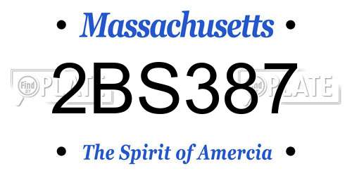 2BS387 Massachusetts License Plate