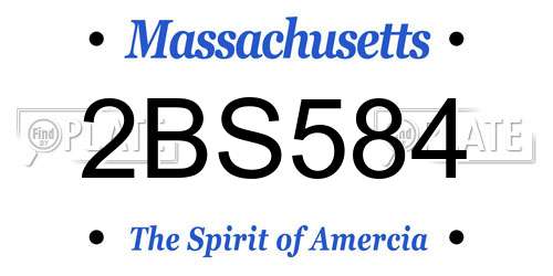 2BS584 Massachusetts License Plate