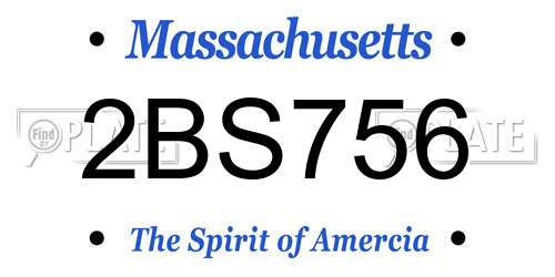 2BS756 Massachusetts License Plate