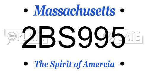 2BS995 Massachusetts License Plate