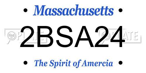 2BSA24 Massachusetts License Plate
