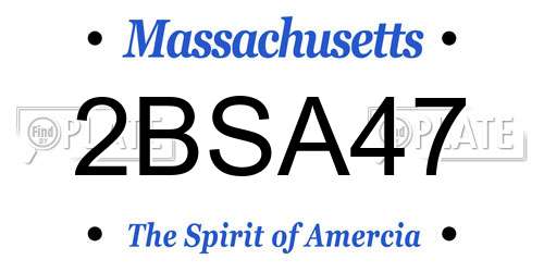 2BSA47 Massachusetts License Plate