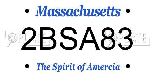 2BSA83 Massachusetts License Plate