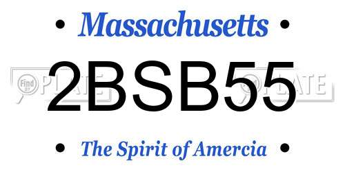 2BSB55 Massachusetts License Plate