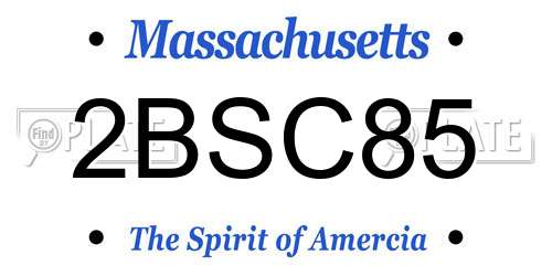 2BSC85 Massachusetts License Plate