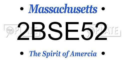2BSE52 Massachusetts License Plate