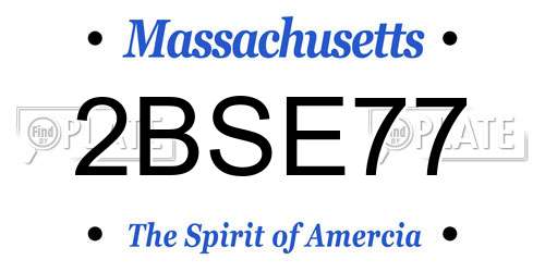 2BSE77 Massachusetts License Plate