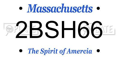 2BSH66 Massachusetts License Plate