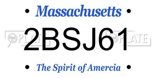 2BSJ61 Massachusetts License Plate