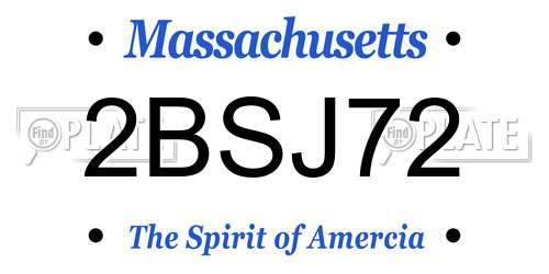 2BSJ72 Massachusetts License Plate