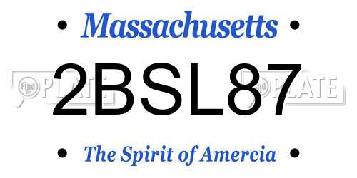 2BSL87 Massachusetts License Plate