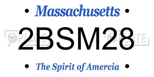 2BSM28 Massachusetts License Plate