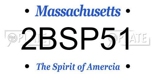 2BSP51 Massachusetts License Plate