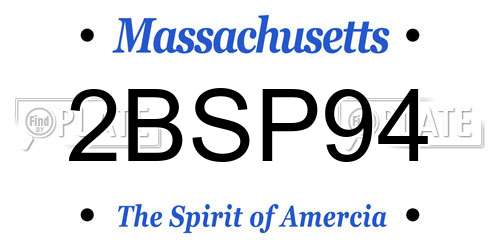 2BSP94 Massachusetts License Plate