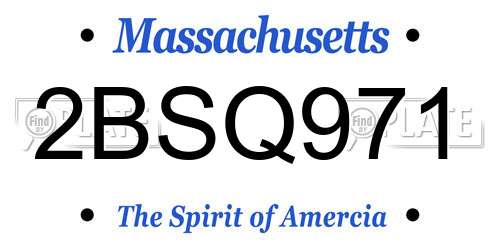 2BSQ971 Massachusetts License Plate