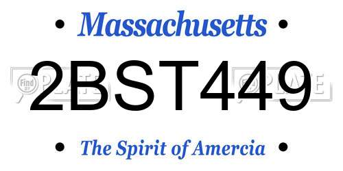 2BST449 Massachusetts License Plate