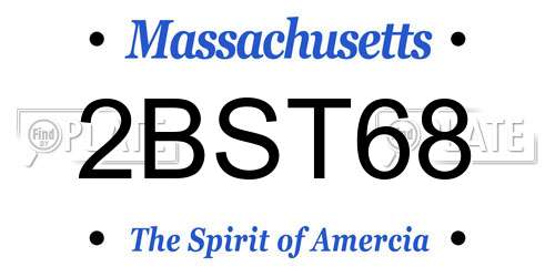 2BST68 Massachusetts License Plate