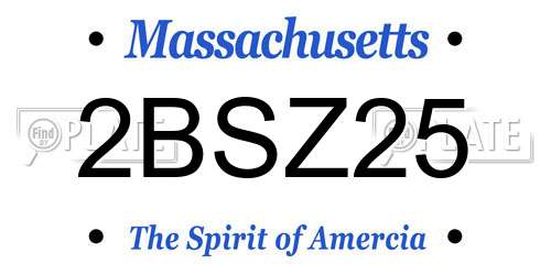 2BSZ25 Massachusetts License Plate