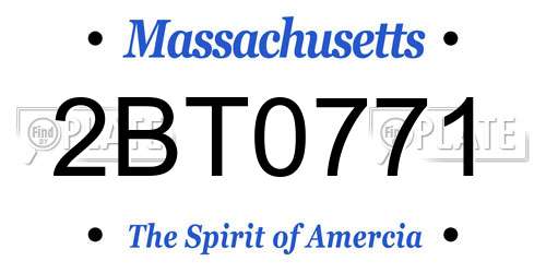 2BT0771 Massachusetts License Plate