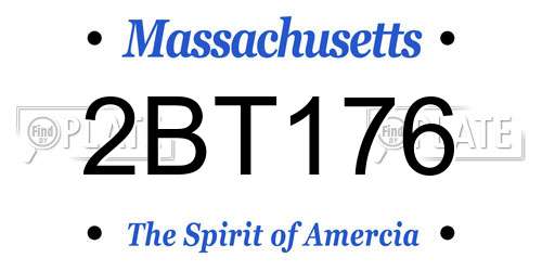 2BT176 Massachusetts License Plate