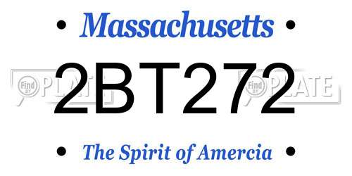 2BT272 Massachusetts License Plate