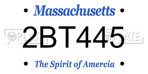 2BT445 Massachusetts License Plate