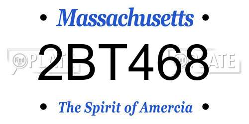 2BT468 Massachusetts License Plate