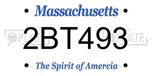 2BT493 Massachusetts License Plate