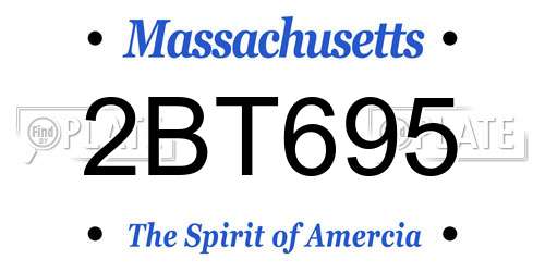 2BT695 Massachusetts License Plate