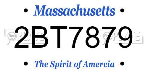 2BT7879 Massachusetts License Plate