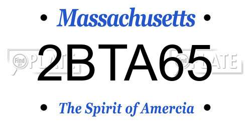 2BTA65 Massachusetts License Plate