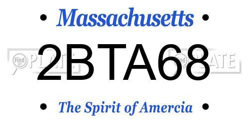 2BTA68 Massachusetts License Plate