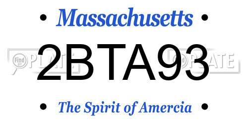2BTA93 Massachusetts License Plate