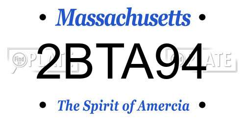 2BTA94 Massachusetts License Plate