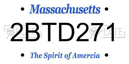 2BTD271 Massachusetts License Plate