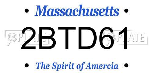 2BTD61 Massachusetts License Plate