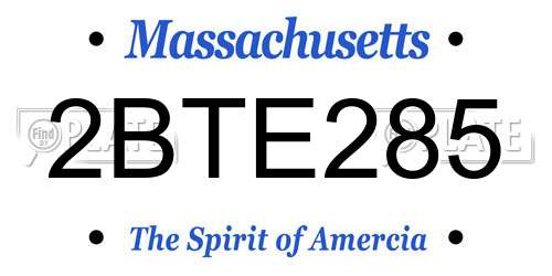 2BTE285 Massachusetts License Plate