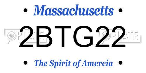 2BTG22 Massachusetts License Plate