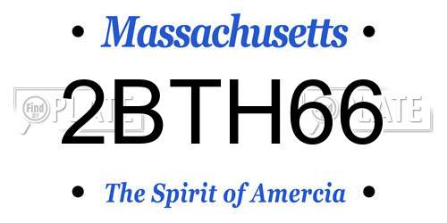 2BTH66 Massachusetts License Plate