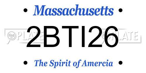 2BTI26 Massachusetts License Plate