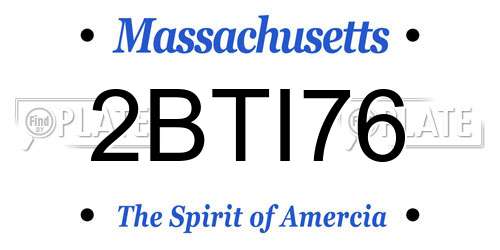 2BTI76 Massachusetts License Plate
