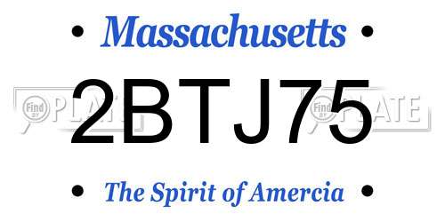 2BTJ75 Massachusetts License Plate