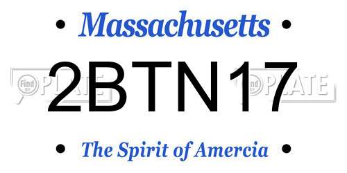 2BTN17 Massachusetts License Plate