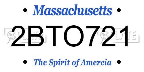 2BTO721 Massachusetts License Plate