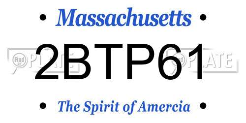 2BTP61 Massachusetts License Plate