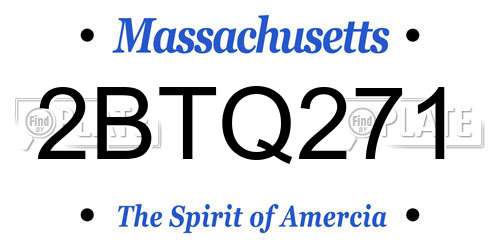 2BTQ271 Massachusetts License Plate