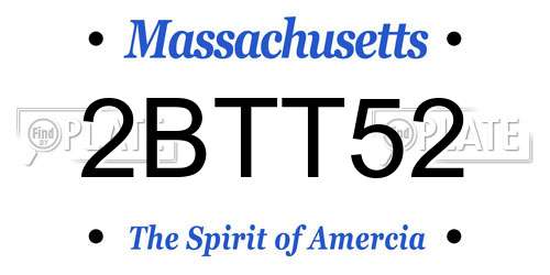 2BTT52 Massachusetts License Plate