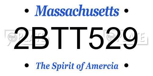 2BTT529 Massachusetts License Plate
