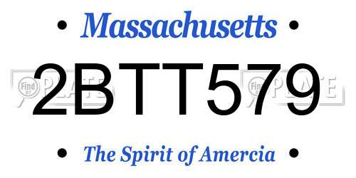 2BTT579 Massachusetts License Plate